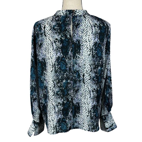 Worthington Petite Large Top Snake Print Long Sleeves Lightweight Keyhole Multi - Picture 7 of 11